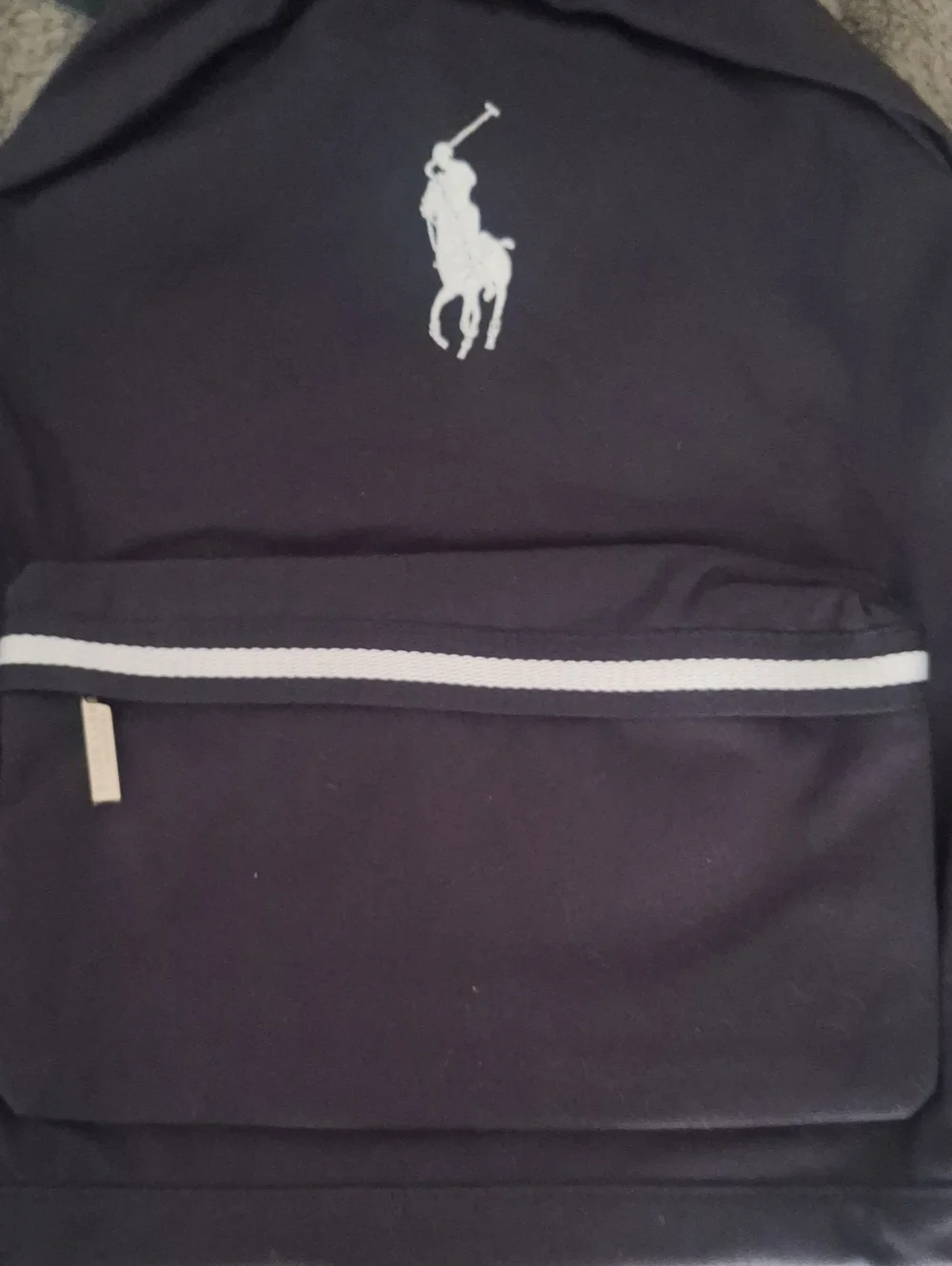 Ralph Lauren Navy Backpack with White Polo Logo